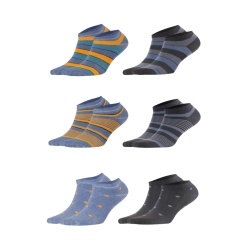 Socksmax Kadın Pamuklu Desenli Kısa Çorap 6 Çift - 04928