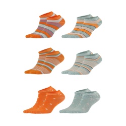 Socksmax Kadın Pamuklu Desenli Kısa Çorap 6 Çift - 04935